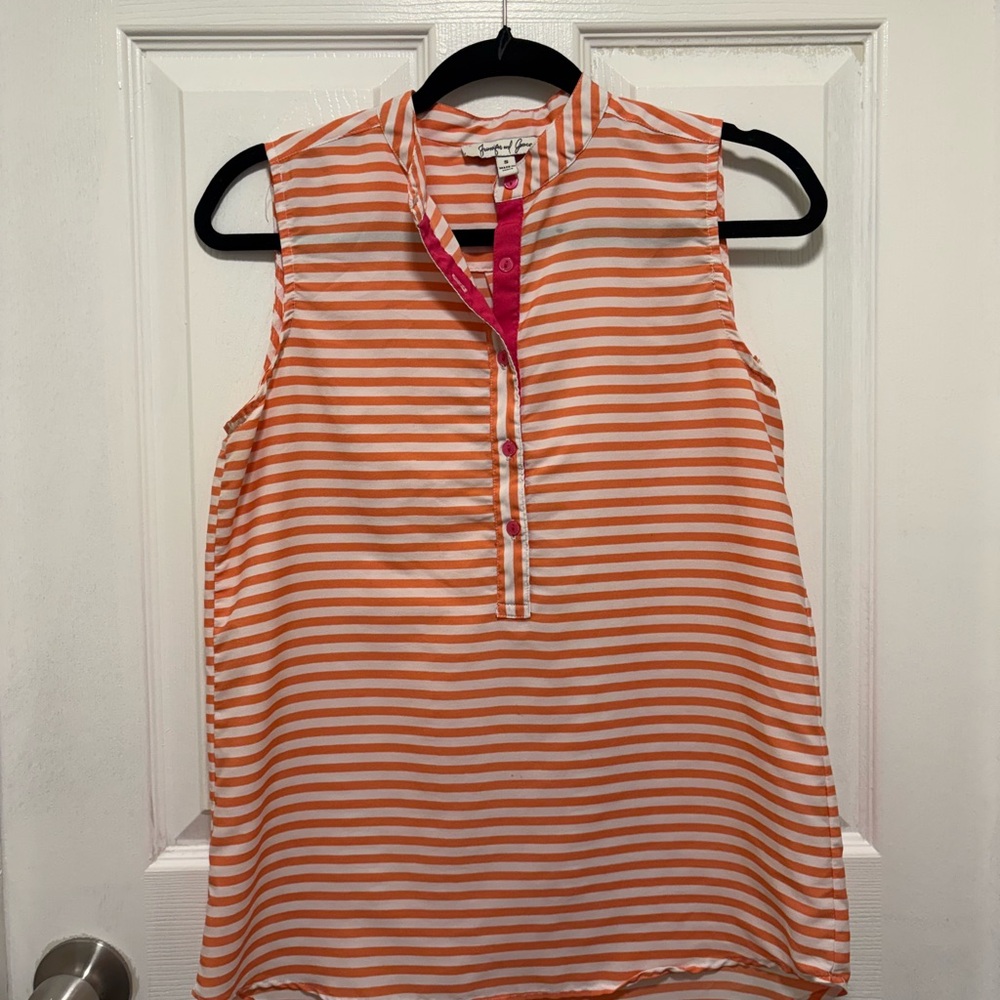 Vibrant Striped Sleeveless Blouse